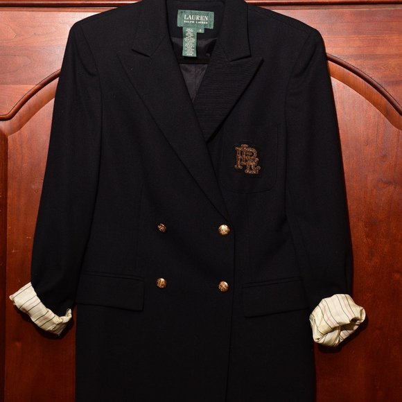 ** SOLD ** Ralph Lauren/Lauren Navy Boyfriend Jacket Size 6 - Picture 2 of 12